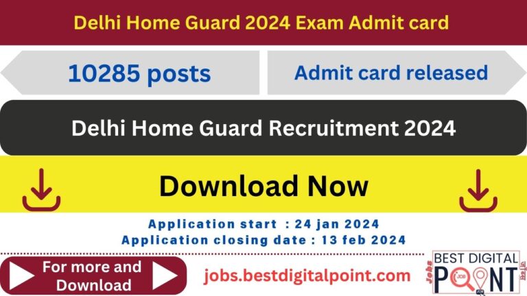 Delhi Home Guard 2024 Exam Admit card