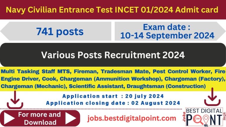 Navy Civilian Entrance Test INCET 012024 Admit card