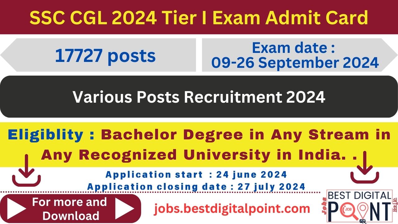 SSC CGL 2024 Tier I Exam Admit Card